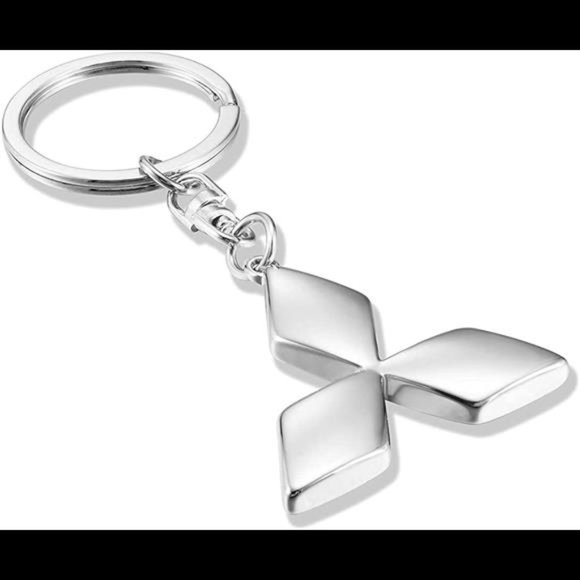 Mitsubishi Key Chain Ring - 3D Chrome Metal Car Keychain Keyring Alloy - Picture 2 of 5